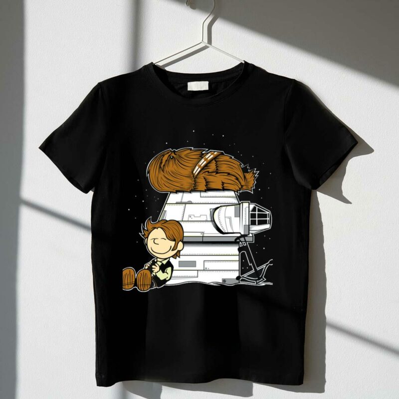 peanuts chewbacca star wars snoopy millennium falcon t shirt t shirt 1 1