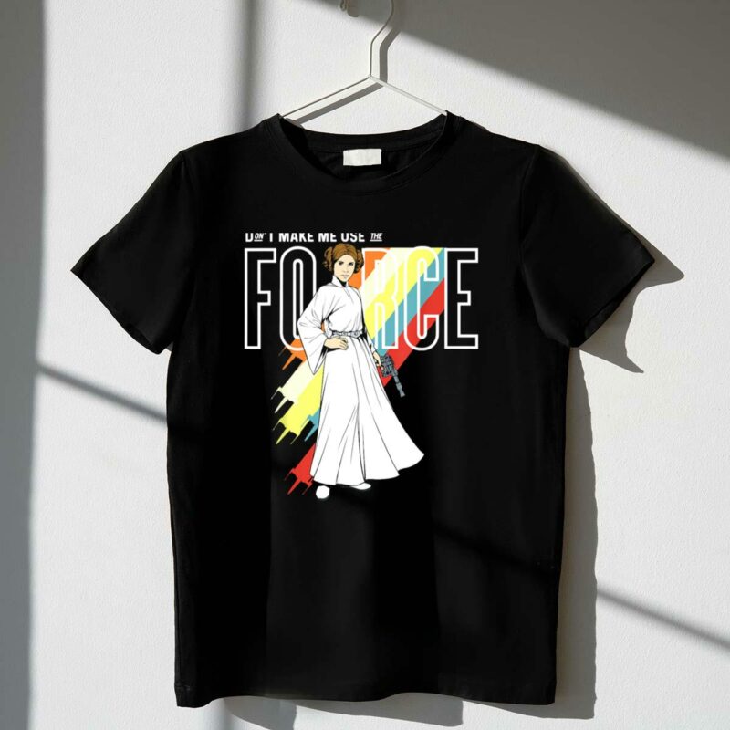 princess leia dont make me use the force retro star wars t shirt t shirt 1 1