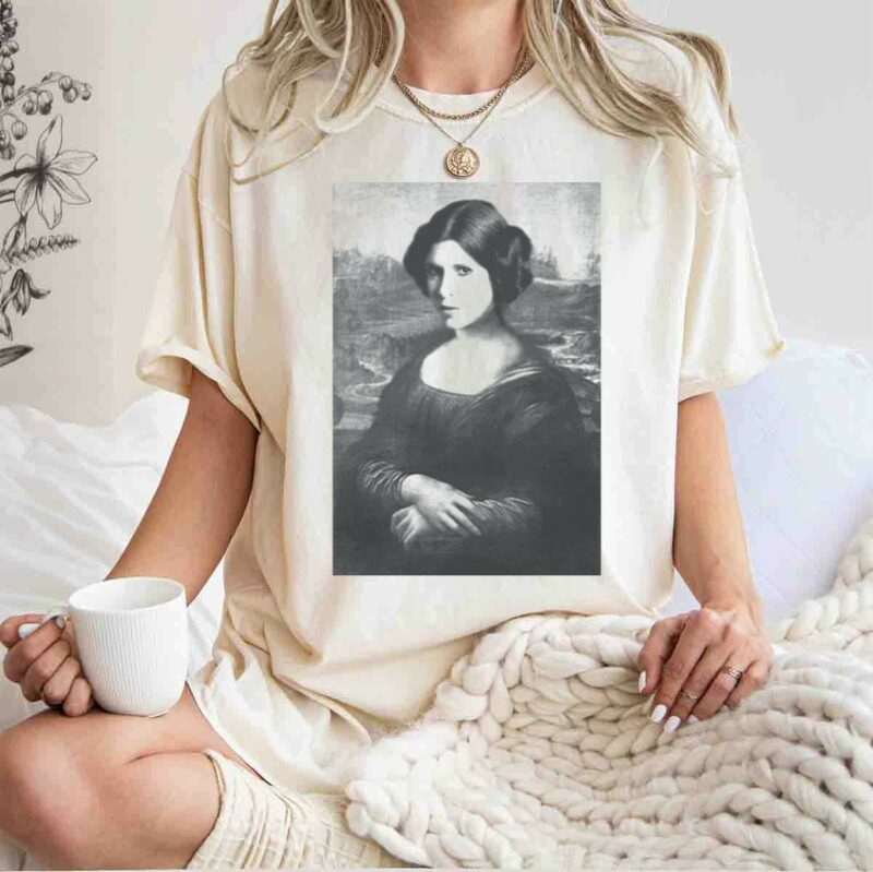 princess leia mona lisa star wars crossover t shirt t shirt 1 1