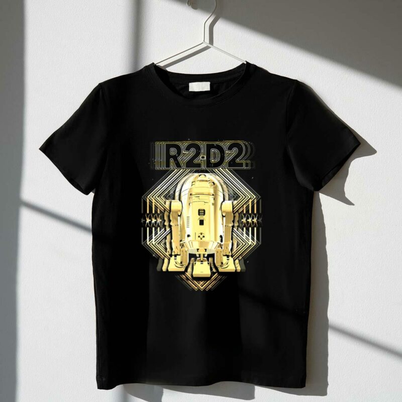 r2 d2 gold platinum star wars last jedi geometric blur t shirt t shirt 1 1