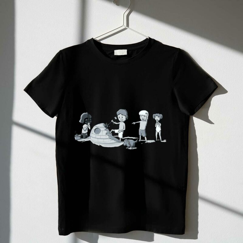rebel attack childlike star wars characters building death star sandcastle t shirt t shirt 1 1