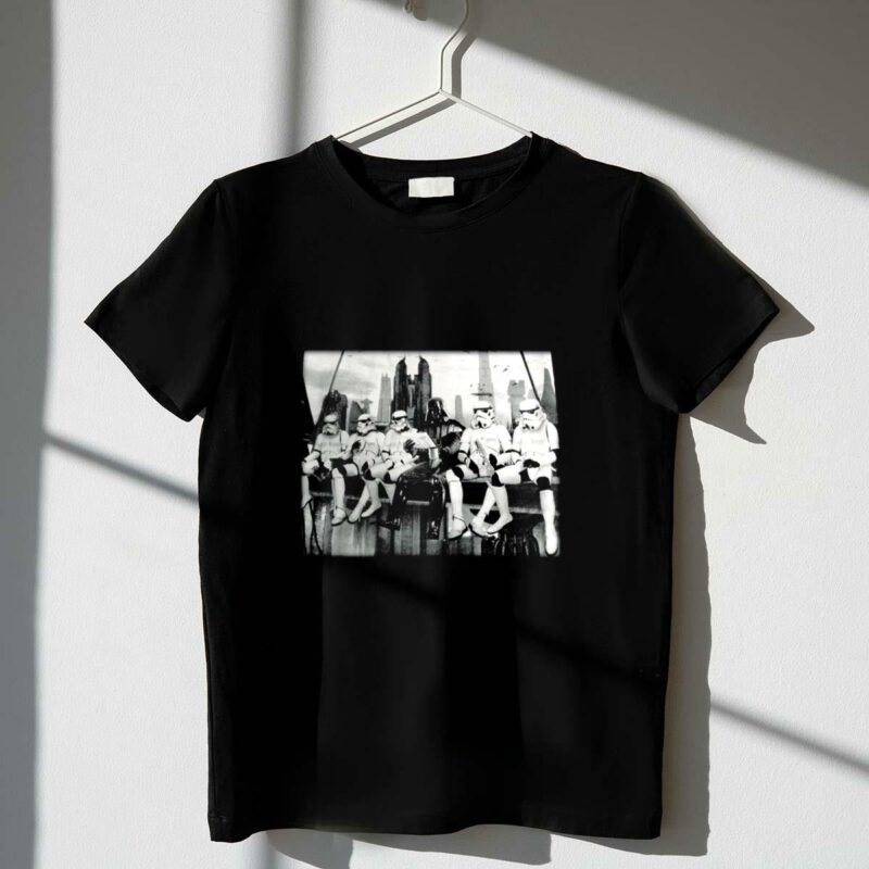 relax time besides sky towers darth vader star wars stormtrooper lunch on beam t shirt t shirt 1 1