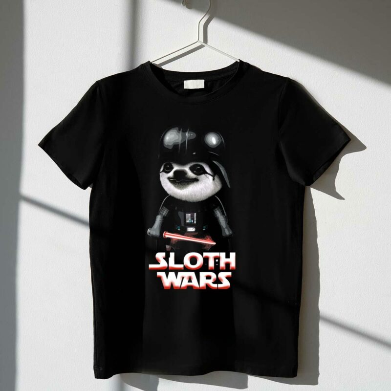 sloth wars funny darth vader star wars t shirt t shirt 1 1