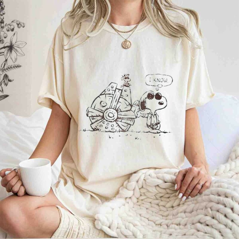snoopy i know star wars x wing woodstock t shirt t shirt 1 1