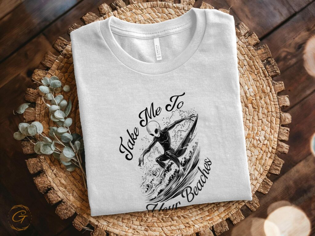 sports hobby alien surfing t shirt