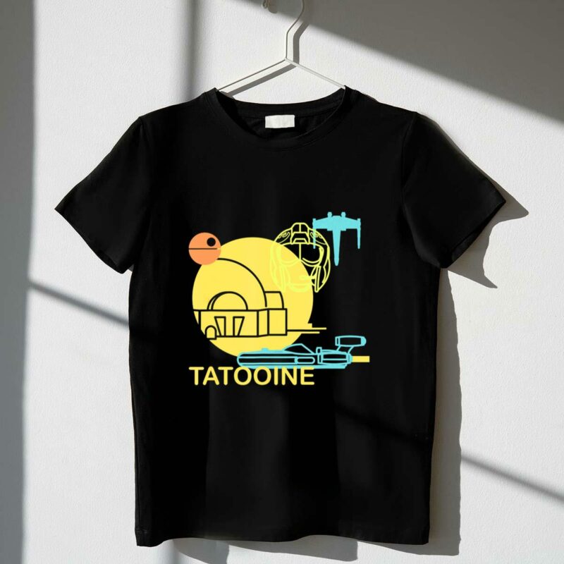 star wars a new hope tatooine x wing droid binary sunset t shirt t shirt 1 1