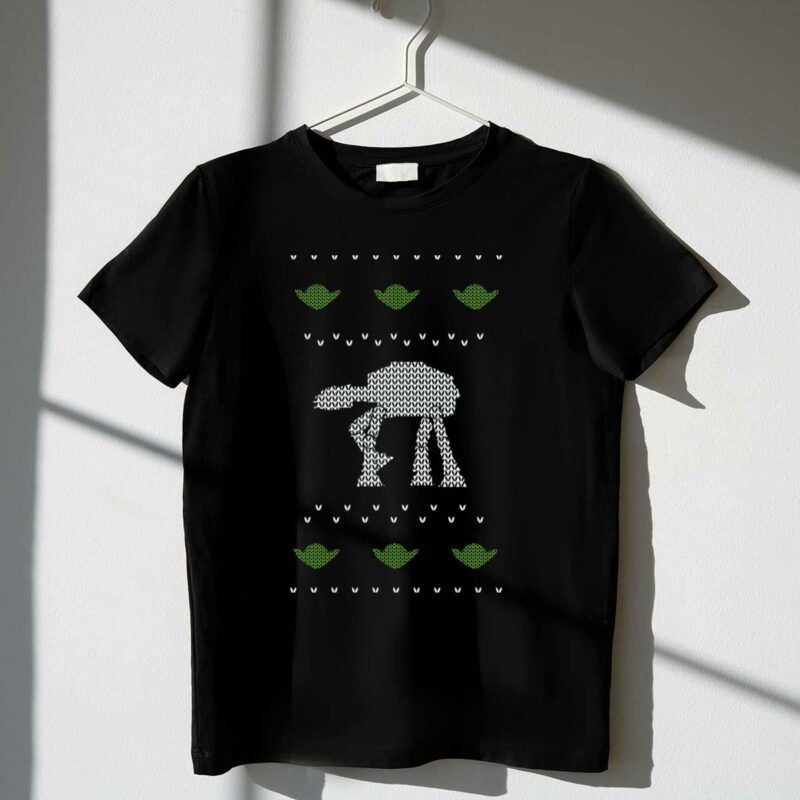 star wars at at and yoda head knit t shirt t shirt 1 1