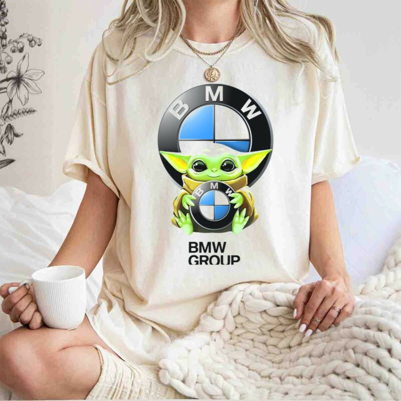 star wars baby yoda bmw group hug white t shirt t shirt 1 1