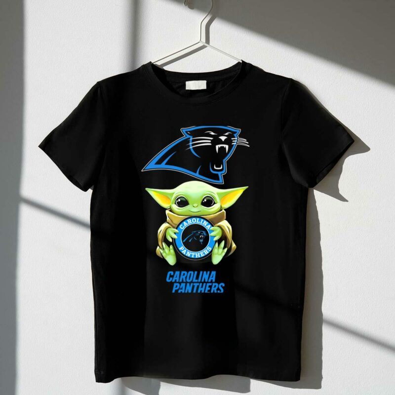 star wars baby yoda carolina panthers hugging t shirt t shirt 1 1