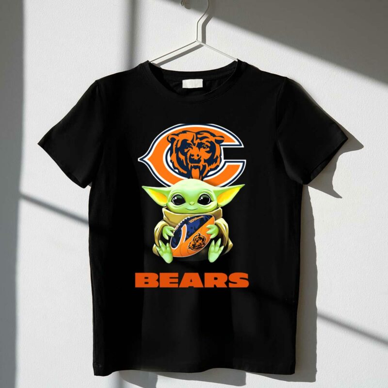 star wars baby yoda chicago bears football t shirt t shirt 1 1