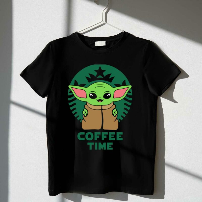 star wars baby yoda coffee time starbucks t shirt t shirt 1 1