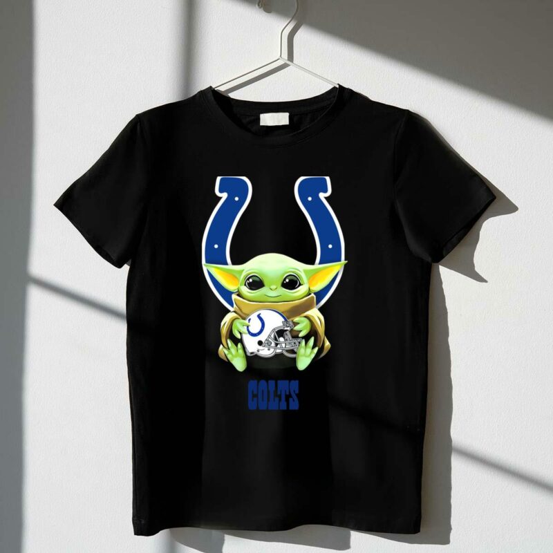 star wars baby yoda colts helmet hug indianapolis t shirt t shirt 1 1