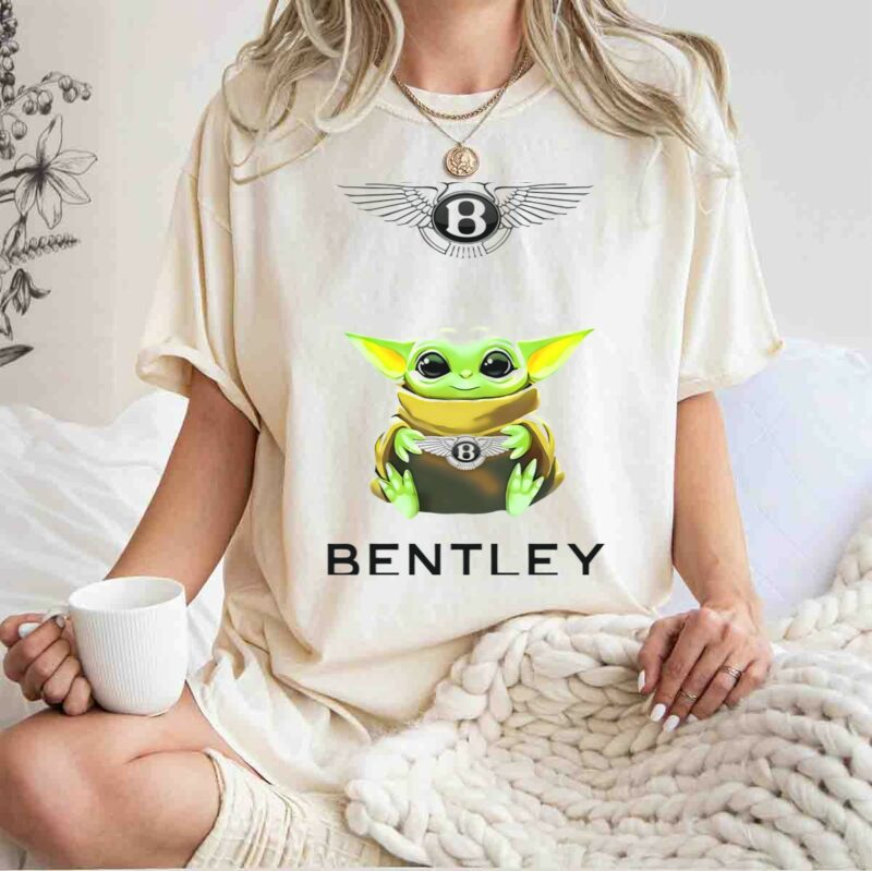star wars baby yoda holding bentley logo white t shirt t shirt 1 1