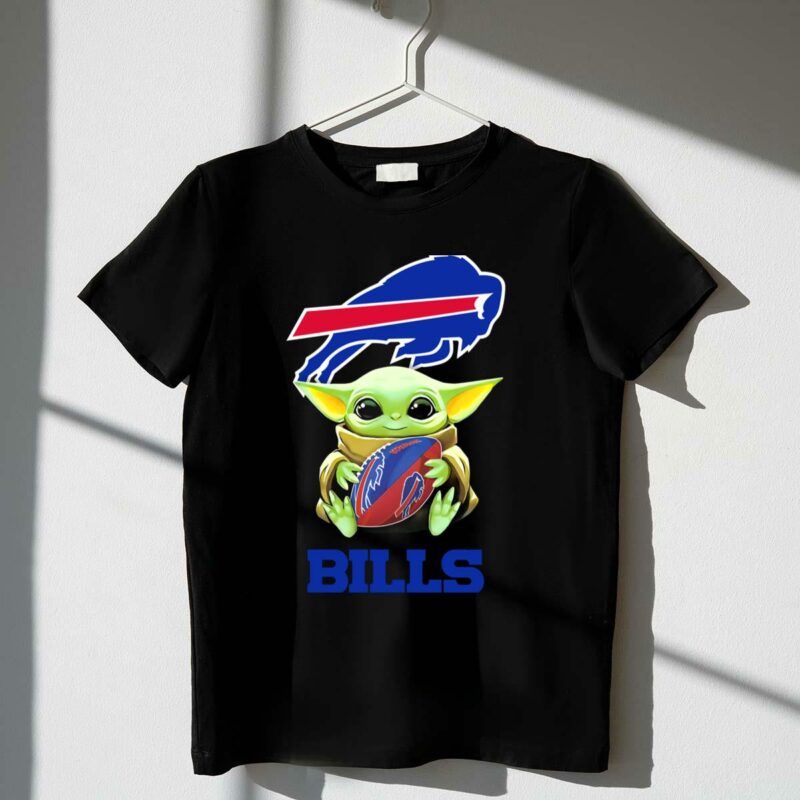star wars baby yoda holding buffalo bills football t shirt t shirt 1 1