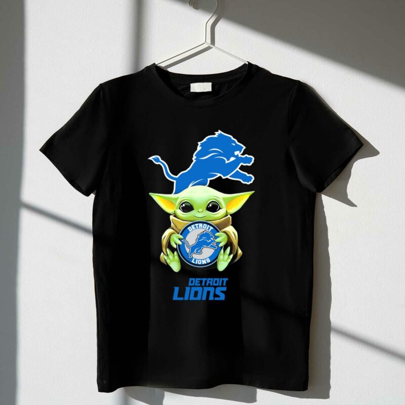 star wars baby yoda holding detroit lions symbol with team t shirt t shirt 1 1