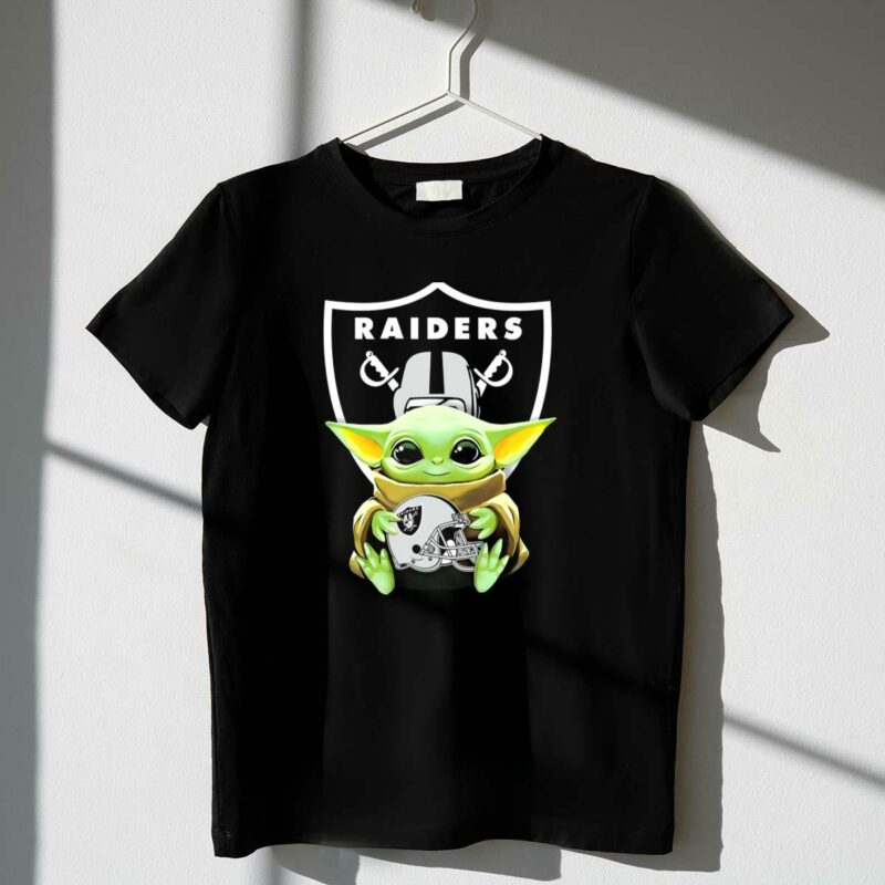 star wars baby yoda holding las vegas raiders helmet t shirt t shirt 1 1
