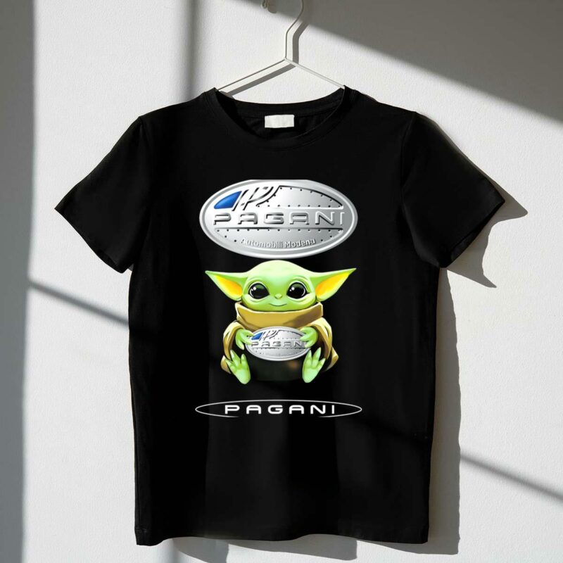 star wars baby yoda holding pagani automobili modena t shirt t shirt 1 1