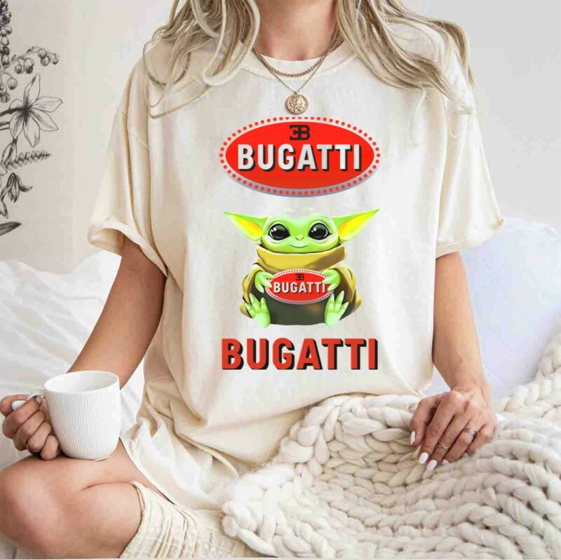 star wars baby yoda hug bugatti logo white t shirt t shirt 1 1