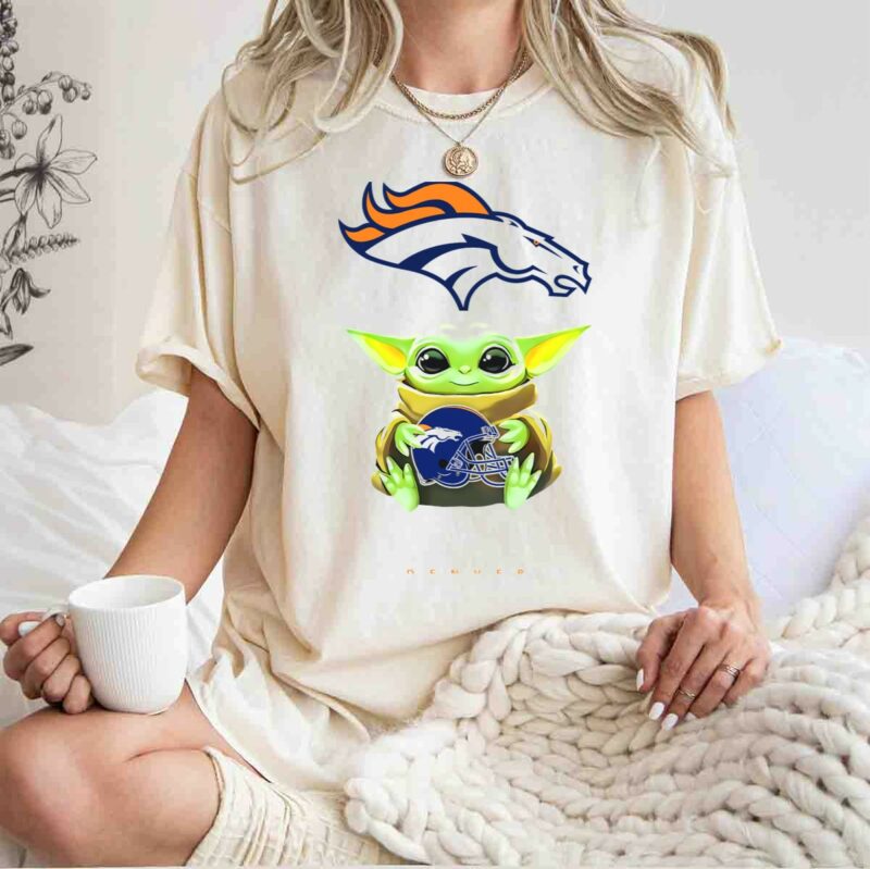 star wars baby yoda hug denver broncos helmet broncos denver t shirt t shirt 1 1