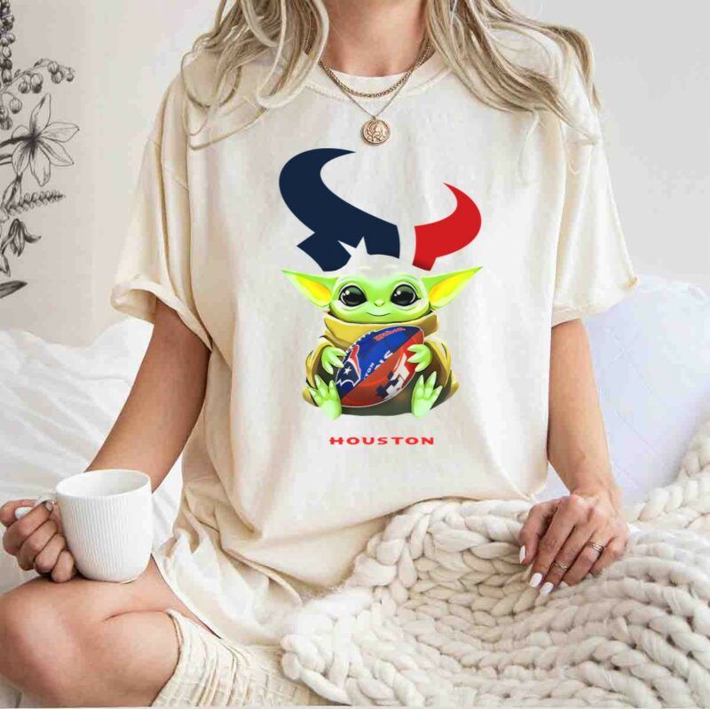 star wars baby yoda hug houston texans football tailgate white iconic t shirt t shirt 1 1
