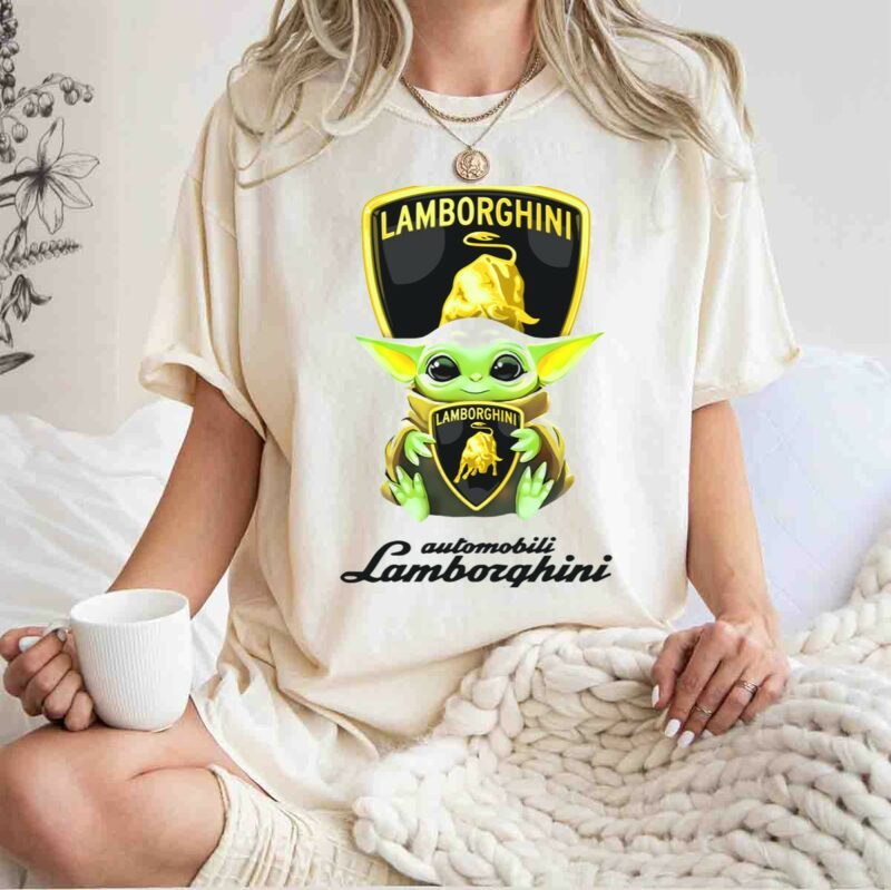 star wars baby yoda hug lamborghini automobili t shirt t shirt 1 1