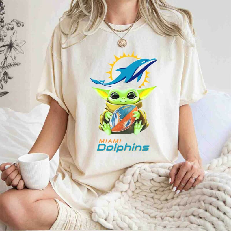 star wars baby yoda hug miami dolphins football tailgate white t shirt t shirt 1 1