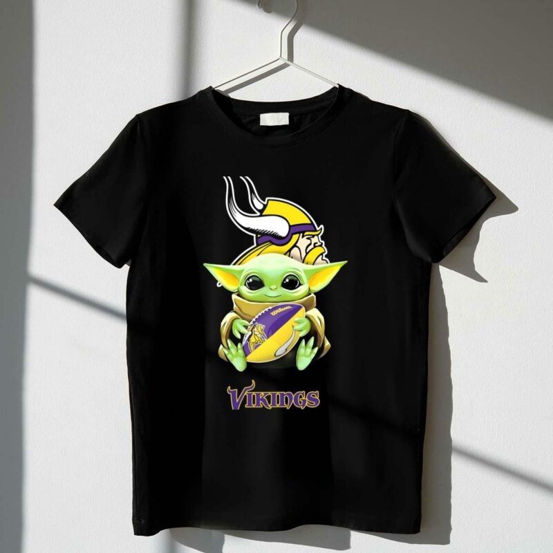star wars baby yoda hug minnesota vikings football fan gear t shirt t shirt 1 1