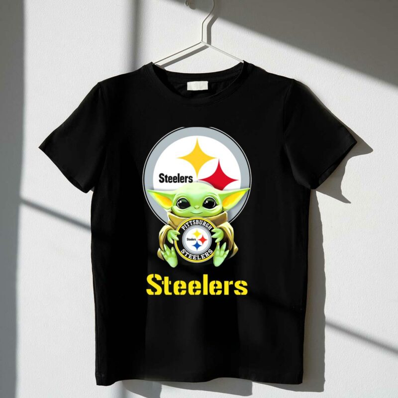 star wars baby yoda hug steelers pittsburgh steelers t shirt t shirt 1 1