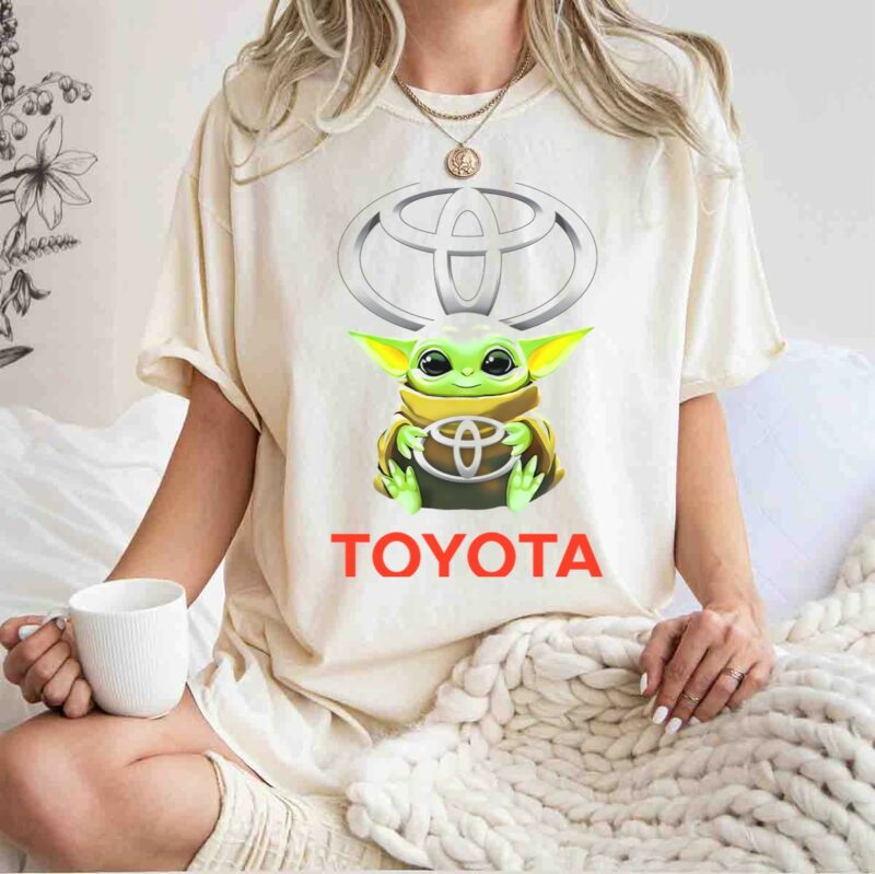 star wars baby yoda hug toyota logo white t shirt t shirt 1 1