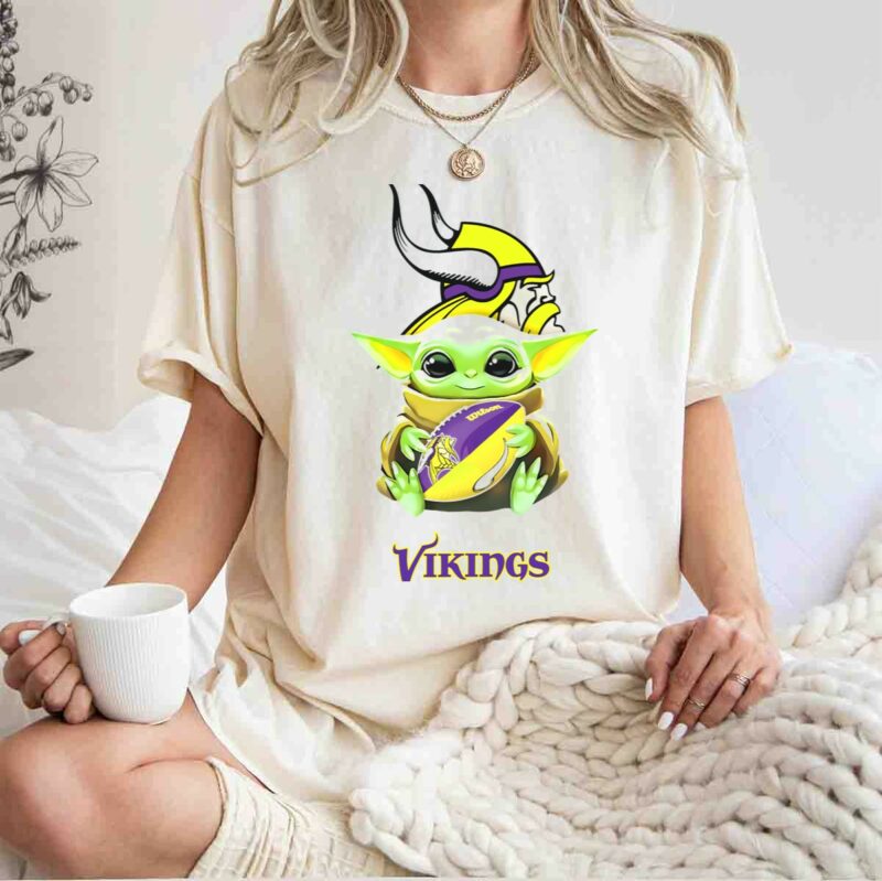 star wars baby yoda hug vikings football minnesota tailgate white t shirt t shirt 1 1