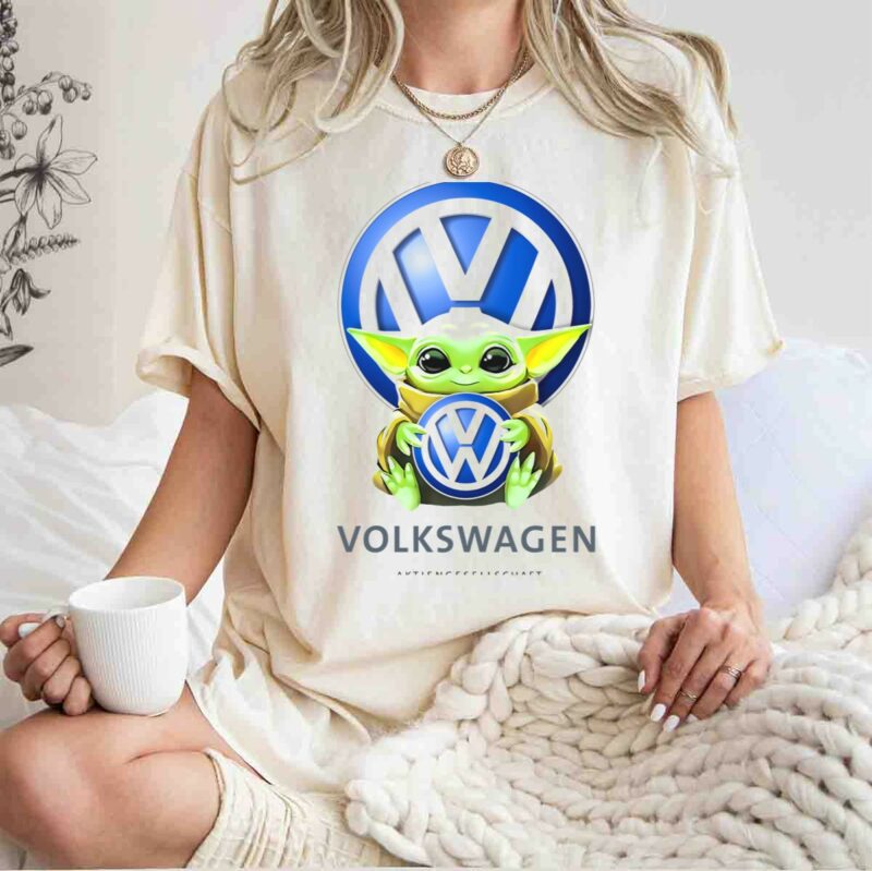 star wars baby yoda hug volkswagen logo aktiengesellschaft t shirt t shirt 1 1