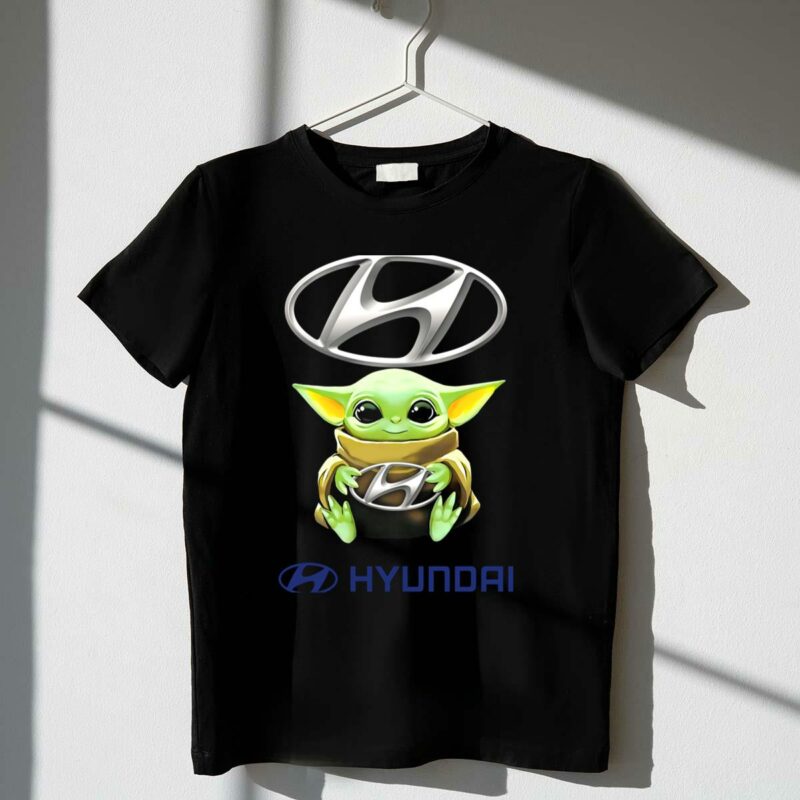 star wars baby yoda hugging hyundai t shirt t shirt 1 1