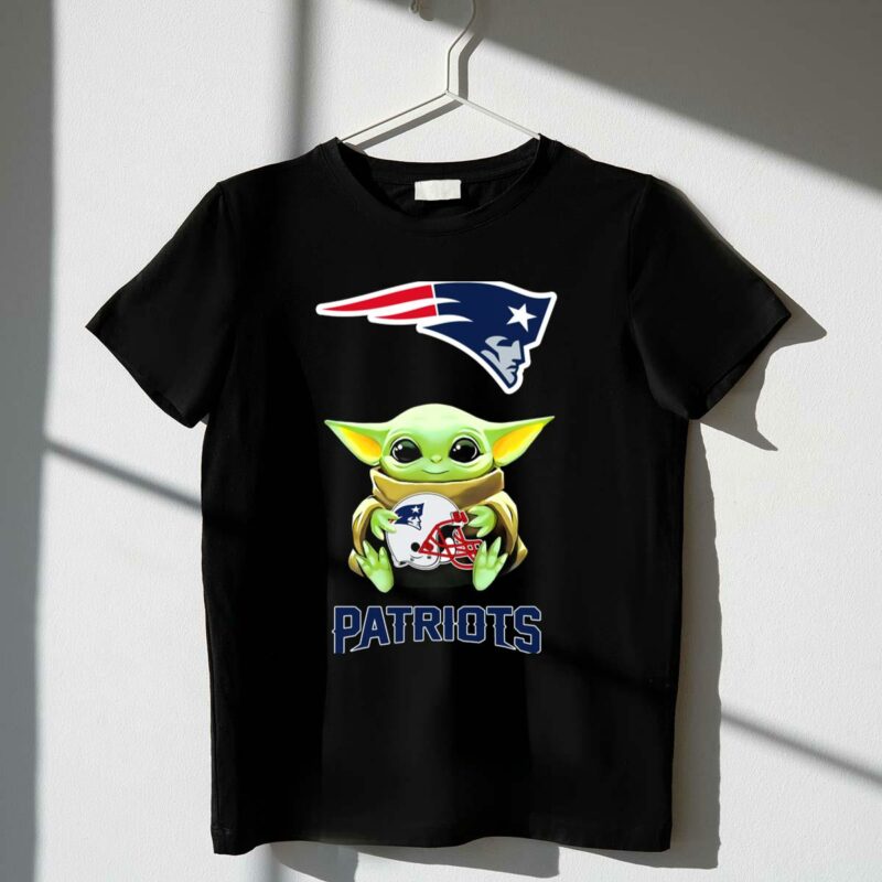 star wars baby yoda new england patriots logo and helmet hug patriots t shirt t shirt 1 1