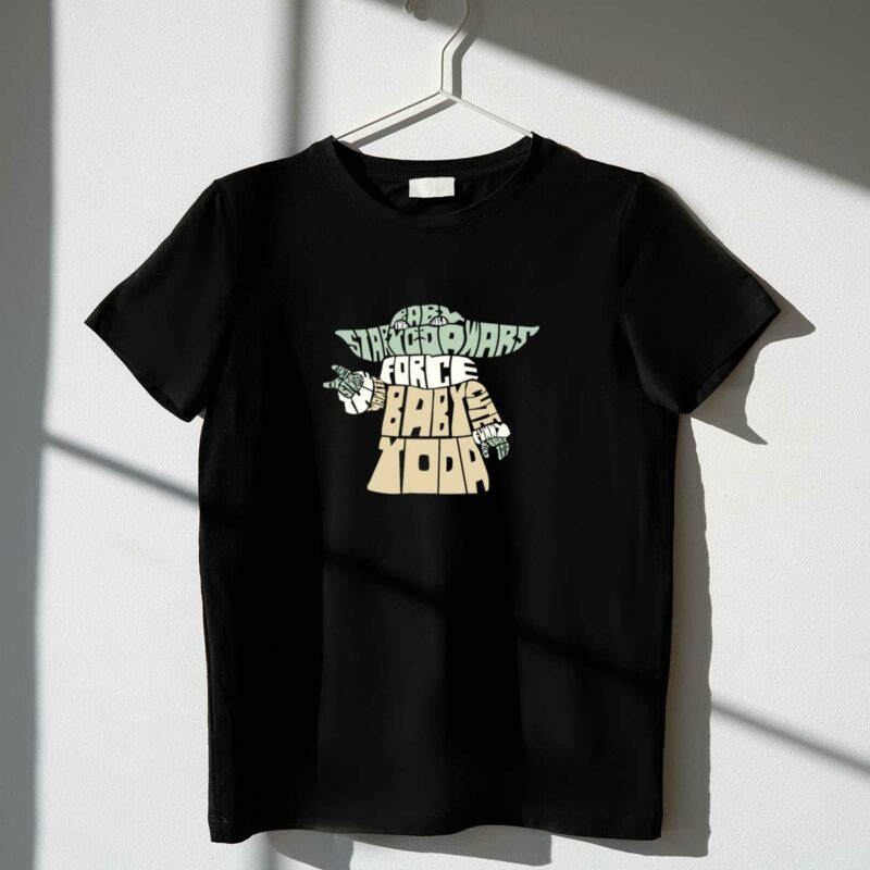 star wars baby yoda the force calligram t shirt t shirt 1 1