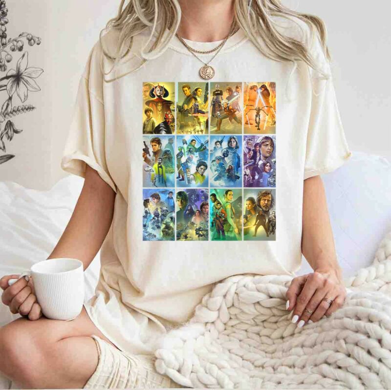 star wars celebration mural panels iconic characters and scenes t shirt t shirt 1 1