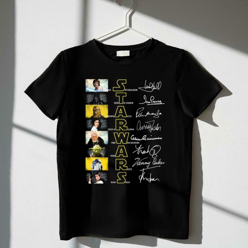 star wars characters iconic names and signatures t shirt t shirt 1 1