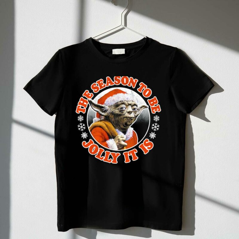 star wars christmas jolly yoda the season to be jolly it is t shirt t shirt 1 1