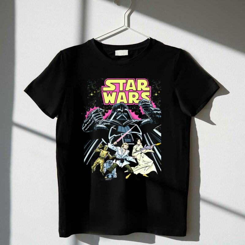 star wars classic comic characters darth vader luke leia c3po r2d2 t shirt t shirt 1 1