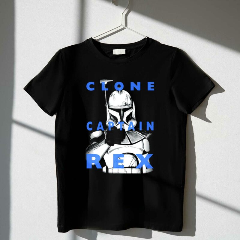 star wars clone captain rex the clone wars text overlay t shirt t shirt 1 1