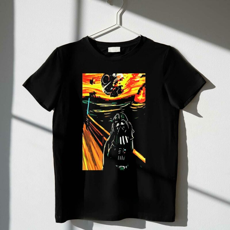 star wars darth vader the scream death star t shirt t shirt 1 1