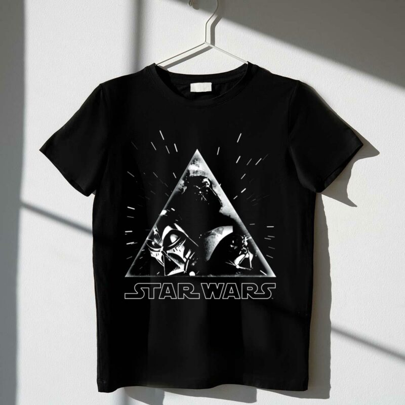 star wars faces of vader triangular montage t shirt t shirt 1 1