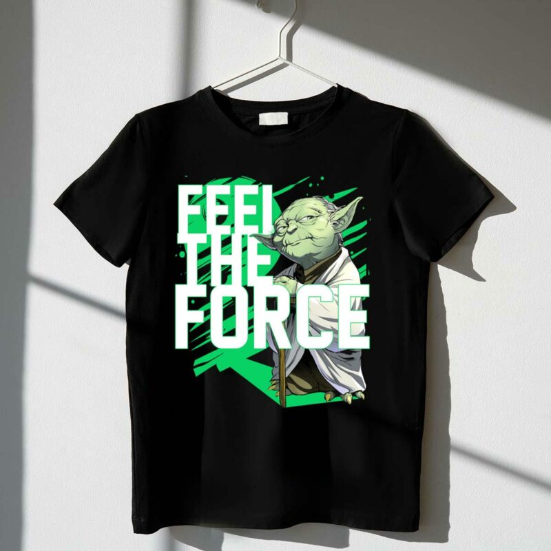 star wars feel the force yoda jedi master t shirt t shirt 1 1