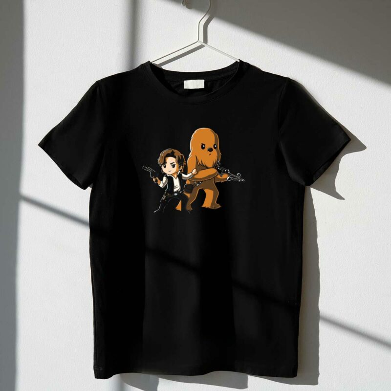 star wars han solo chewbacca chibi smugglers adventure t shirt t shirt 1 1