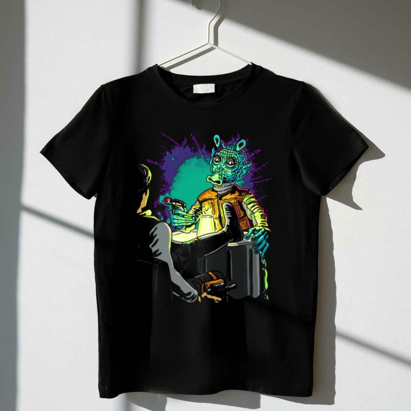 star wars han solo versus greedo cantina showdown t shirt t shirt 1 1