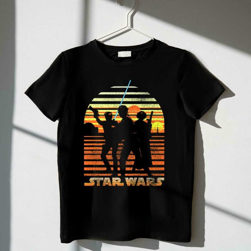star wars hero group sunset scene t shirt t shirt 1 1