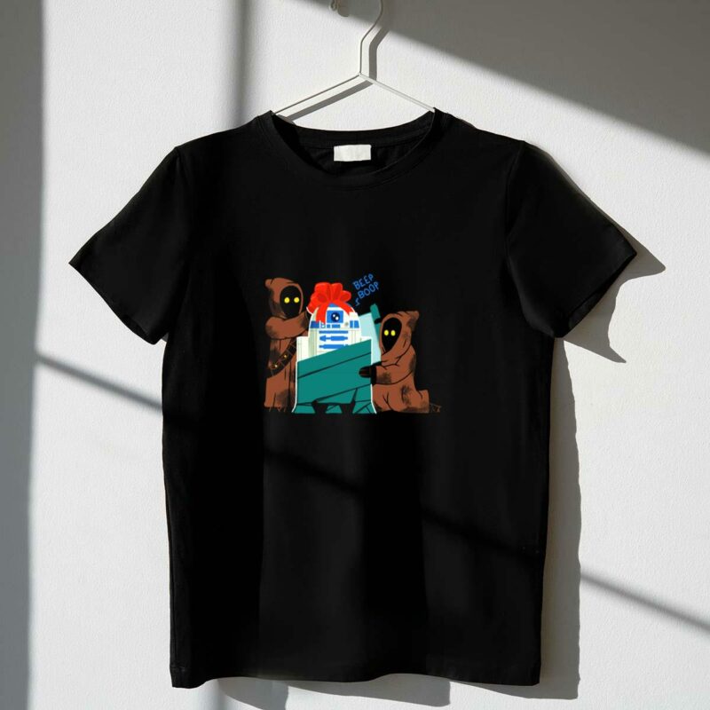 star wars holiday jawas wrapping r2 d2 beep boop t shirt t shirt 1 1