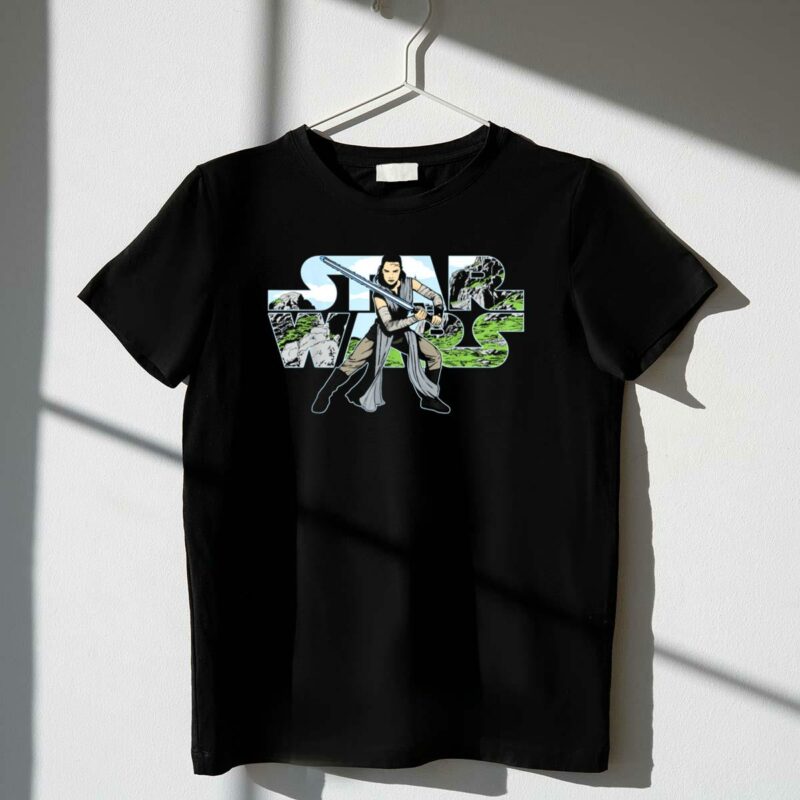 star wars last jedi rey classic jedi temple scenic mountain background t shirt t shirt 1 1