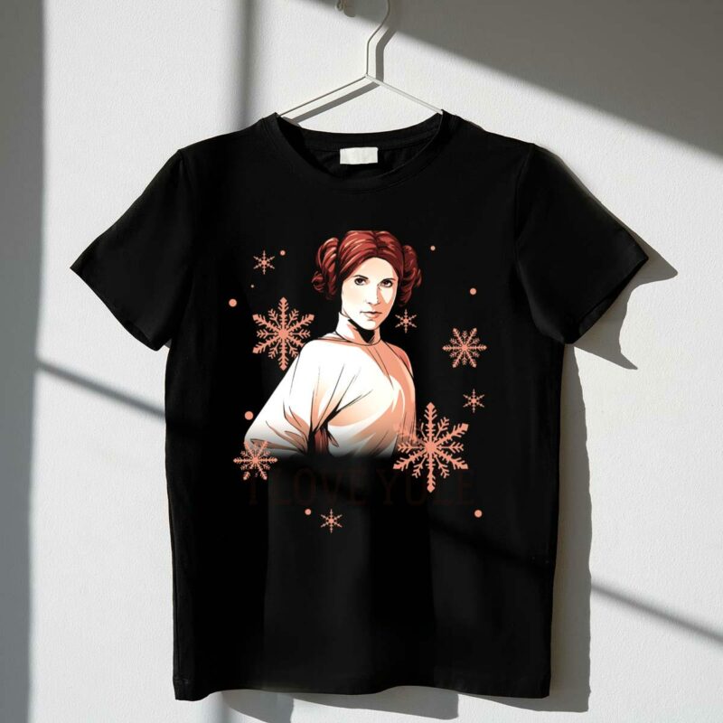 star wars leia i love yule christmas snowflake iconic princess t shirt t shirt 1 1