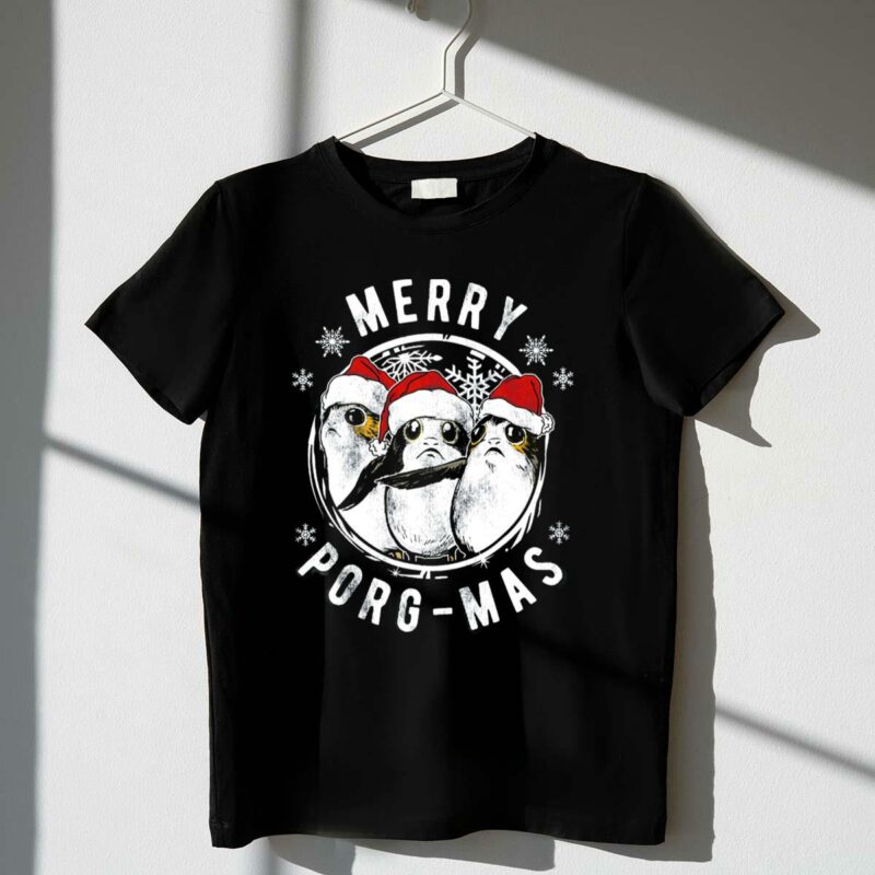 star wars merry porg mas christmas holiday t shirt t shirt 1 1