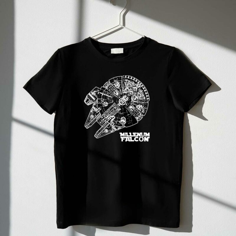 star wars millenium falcon blueprint t shirt t shirt 1 1